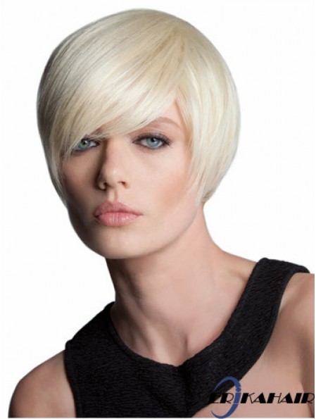 Capless Short Straight Blonde Style Bob Perücken