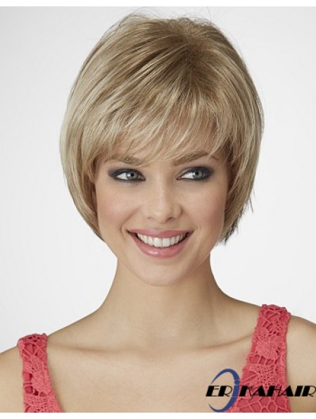Gerade Kinn Länge Blond 9 Zoll Capless Schöne Bob Perücken
