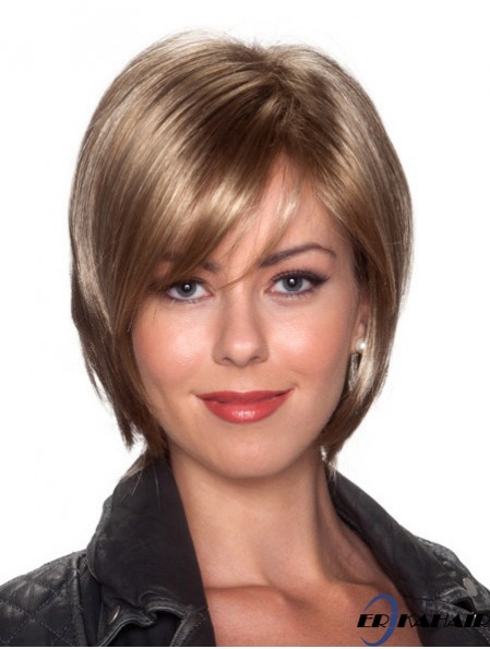 Gerade Kinnlänge Blond 10 Zoll Capless Erschwingliche Bob Perücken