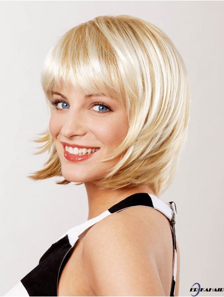 Gerade Kinnlänge Blond 10 Zoll Spitze Front Top Bob Perücken