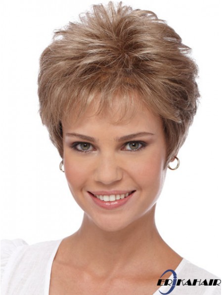 Kurze Perücken für Frauen mit kappenlosen Boycuts, kurz geschnitten, gewellt