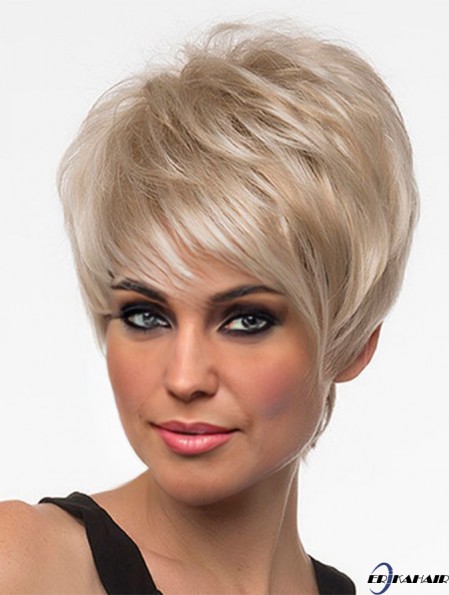 Perücken Online UK Blonde Farbe Mit Capless Cropped Länge