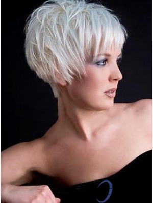 Synthetische Haarperücken mit kappenlosen Boycuts von kurzer Länge