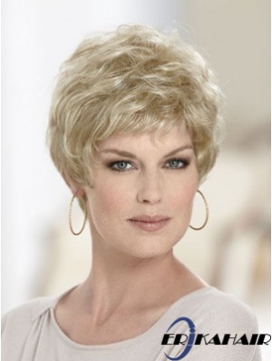 Boycuts Wellige Blonde Capless Discount Short Perücken
