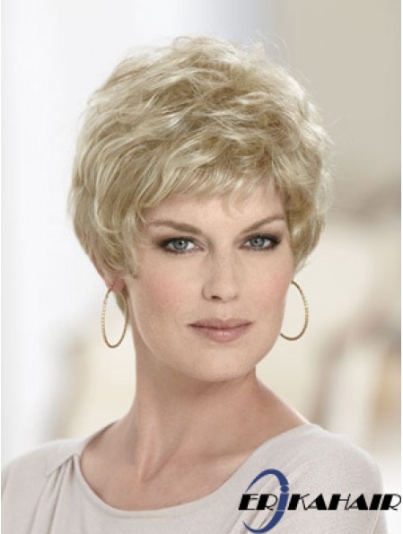 Boycuts Wellige Blonde Capless Discount Short Perücken