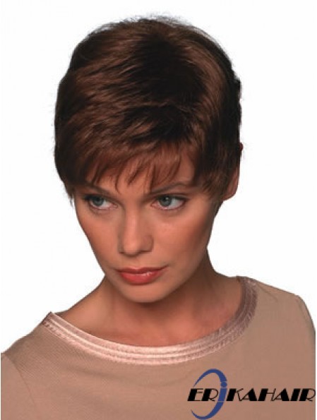 Boycuts Straight Auburn Capless Soft Short Perücken