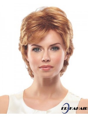 Wellige geschichtete kurze exquisite Auburn synthetische Perücken