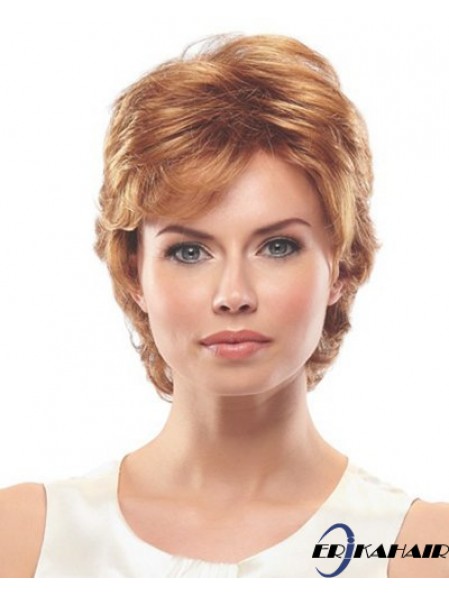 Wellige geschichtete kurze exquisite Auburn synthetische Perücken