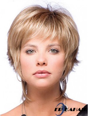 Boycuts Straight Blonde Capless Schöne kurze Perücken