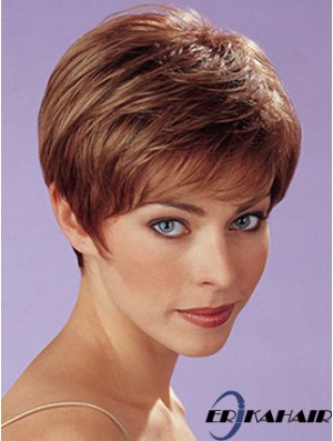 Auburn Synthetic Straight Cropped Capless Boycuts Damen Perücken UK