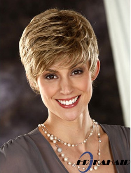 Wellige Boycuts abgeschnittene modische blonde synthetische Perücken