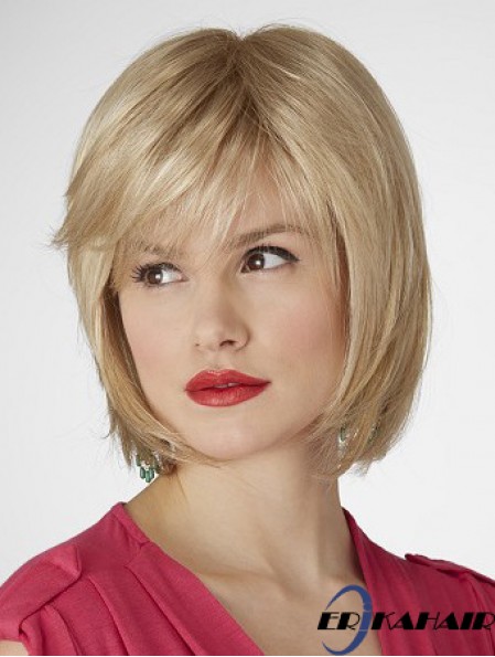 10 Zoll natürliche gerade Bobs blonde kurze Perücken