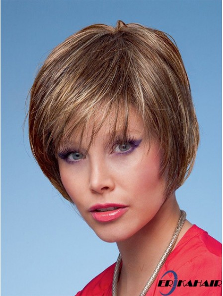 Bobs Straight Brown Capless Fashion Kurzperücken