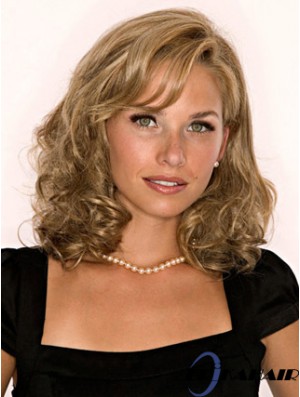 Halbe Perücke Mit Remy Blonde Farbe Schulterlange Wellenform