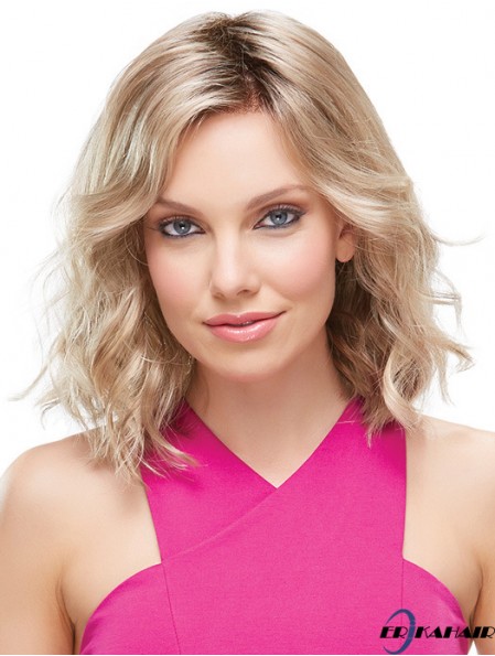 Front Lace Perücken UK Schulterlange Blonde Farbe Layered Cut