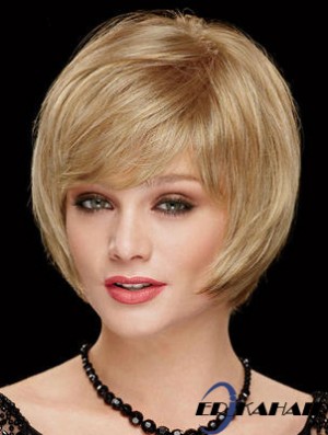 Kinn Länge Bobs 8 Zoll Straight Blonde Medium Perücken