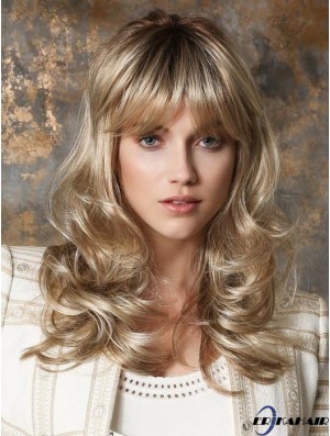 Lange Monofilament Blonde 16 Zoll Classic Lady Perücke