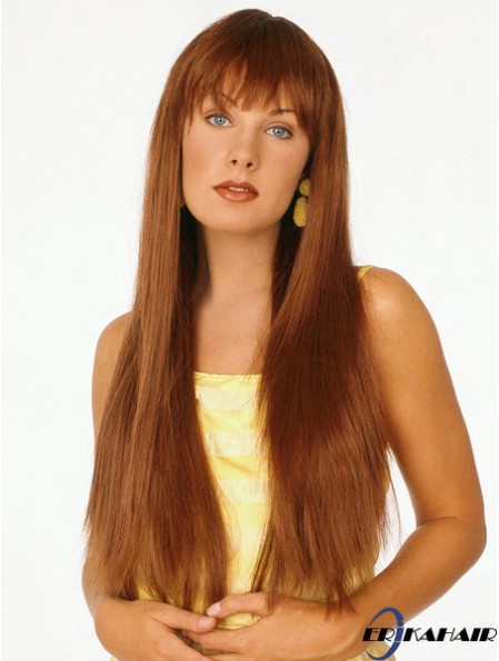 Gute Auburn gerade mit Pony Capless lange Perücken
