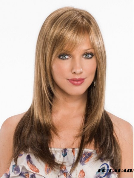 Neue blonde gerade mit Pony Capless lange Perücken