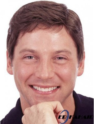 Auburn Synthetic Capless kurze gerade Perücke Mann