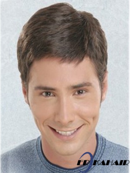Brown Short Straight Synthetic Lace Front Beste Herren Perücken