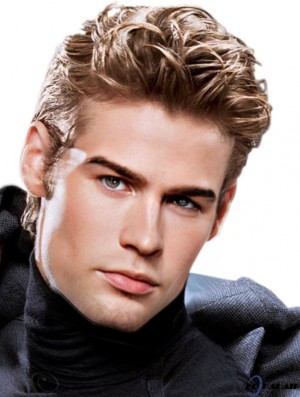 4  inch Kurzhaarperücken Lace Front gerade braune Mann Perücke für Haarausfall