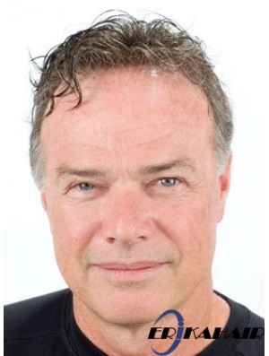 Herren Toupee Haarteile mit Remy Monofilament Short Length Wavy Style