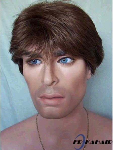Capless Straight Brown Shory Schöne Perücke für den Menschen