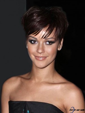 Perücken im -Stil mit kappenlosen Boycuts in kürzester Länge Auburn Farbe