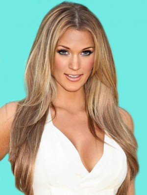 Blonde gerade volle Spitze No-Fuss 20 Zoll  Perücken
