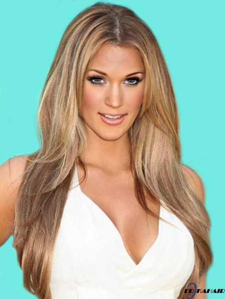 Blonde gerade volle Spitze No-Fuss 20 Zoll  Perücken