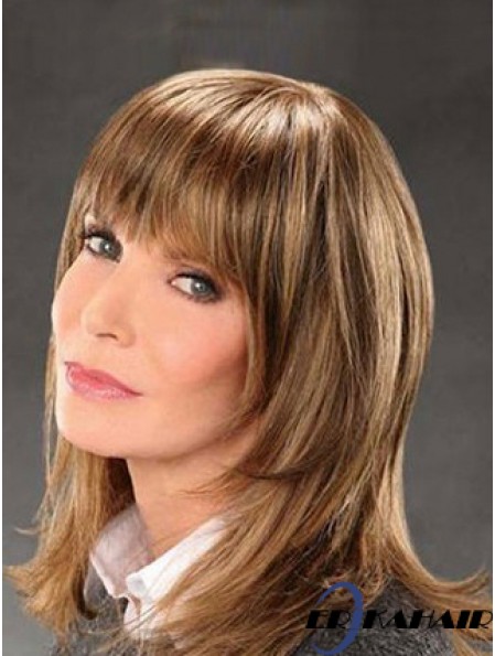 Schulterlange Straight Bobs Lace Front Brown Exquisite 14 Zoll  Perücken