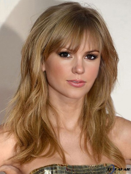  Perücken Günstige Remy Human Wavy Style mit Pony