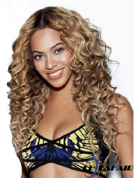 Brown Long Curly ohne Pony Lace Front 24 Zoll  Perücken