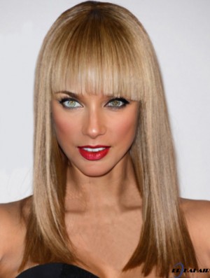 Blonde Straight mit Pony Lace Front 16 Zoll natürliche Tyra Banks Perücken
