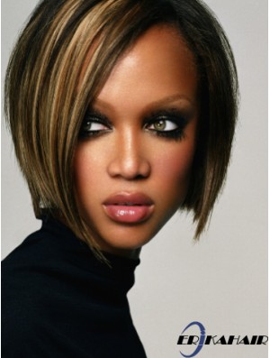 Ombre / 2 Tone Straight Bobs Lace Front 10 Zoll Mode Tyra Banks Perücken