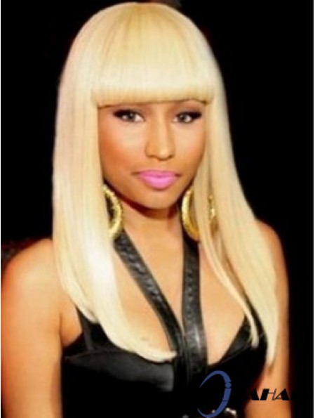 18 Zoll blonde gerade mit Pony lange unkomplizierte Nicki Minaj Perücken