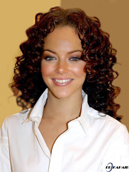 Beste schulterlange Auburn Curly Capless  Perücken