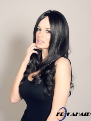 Fabulous Black Long Wavy 20 Zoll ohne Pony Jessica Wright Perücken