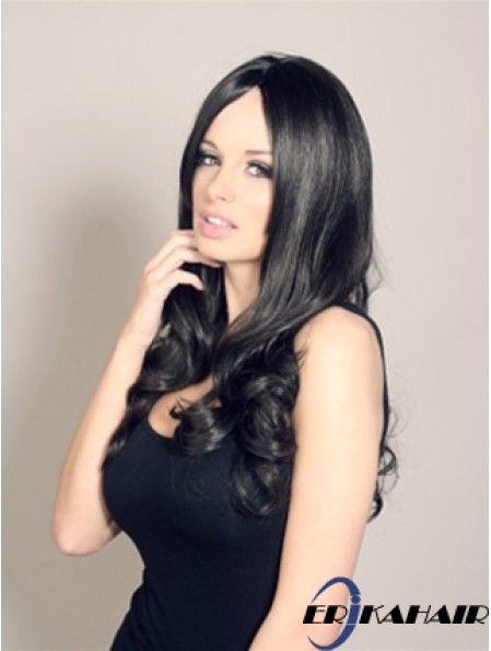 Fabulous Black Long Wavy 20 Zoll ohne Pony Jessica Wright Perücken