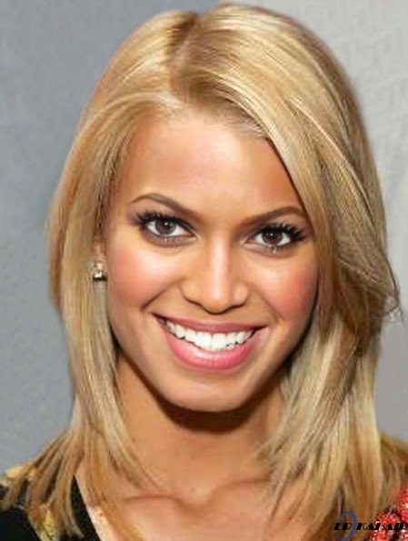 12 Zoll perfekte blonde schulterlange gerade geschichtete Jessica Simpson Perücken