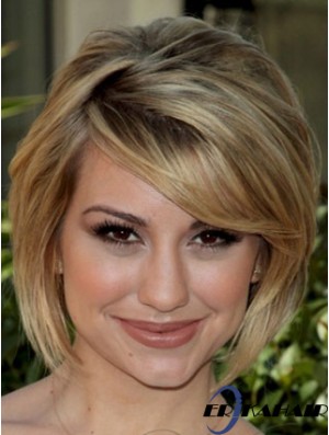 Neue blonde Kinnlänge gerade 10 Zoll Bobs Celebrity Perücken