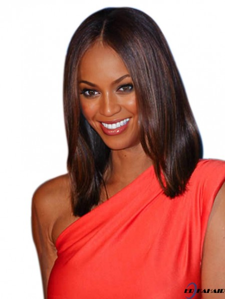 Auburn gerade ohne Pony Capless 15 Zoll New Tyra Banks Perücken
