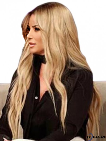 Lace Front Blonde 24  inchOhne Pony Wellige lange synthetische  Perücken