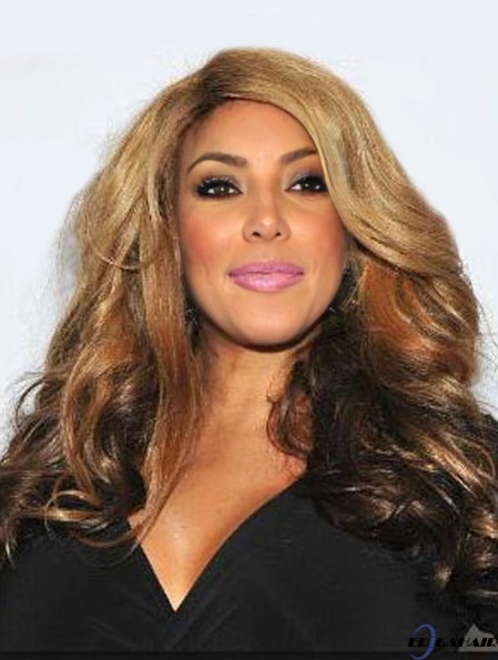 Blonde Synthetic 22  inchLang ohne Pony Curly Capless  Perücken