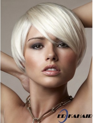 Capless Bobs Short Straight 8 Zoll Platinblond Online Fashion Perücken
