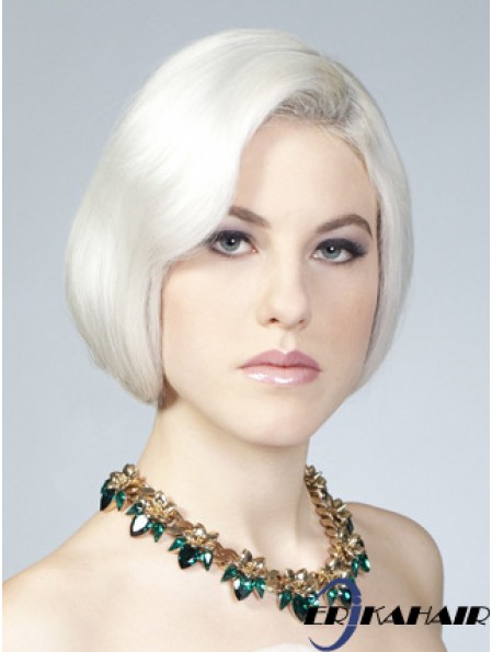 Spitze vorne grau kurz gerade 10 Zoll Perfect Fashion Perücken