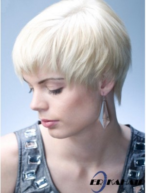 Capless Grey Short Straight 8 Zoll Natural Fashion Perücken