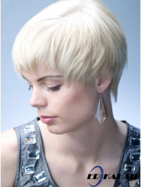 Capless Grey Short Straight 8 Zoll Natural Fashion Perücken