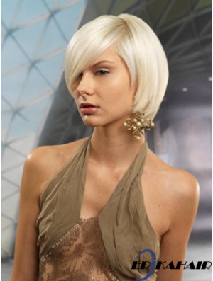 Monofilament Bobs Short Straight 10 Zoll Platinblond Günstigste Mode Perücken